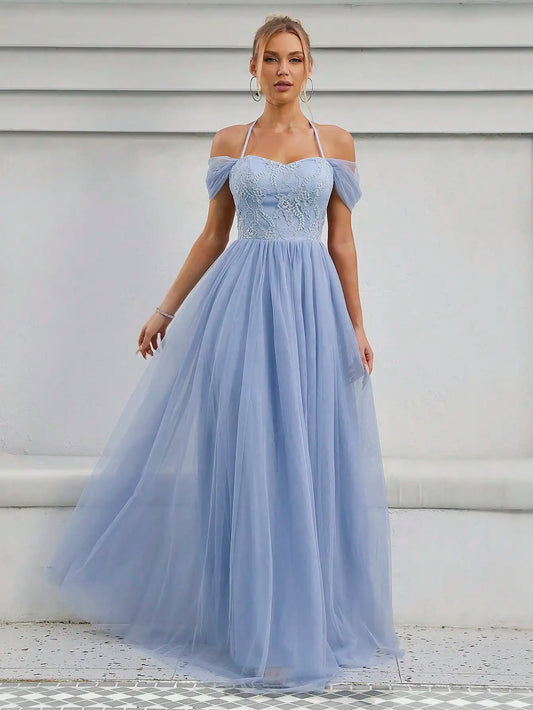 Lace Back Pleated Bridal Gown