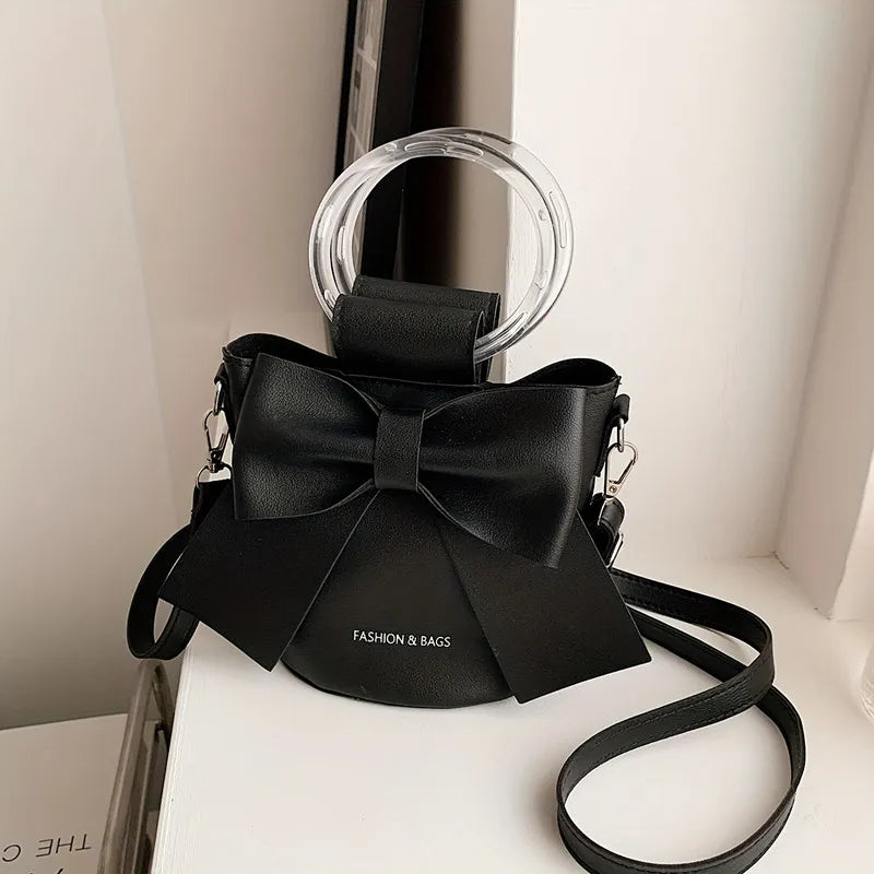Bow Bucket Shoulder Crossbody Bag