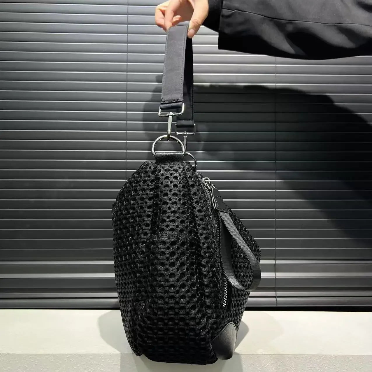 Large Nylon Mesh Crossbody Bag