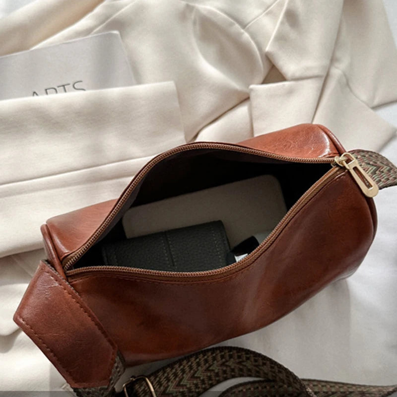 Vintage Boston Leather Crossbody Bag