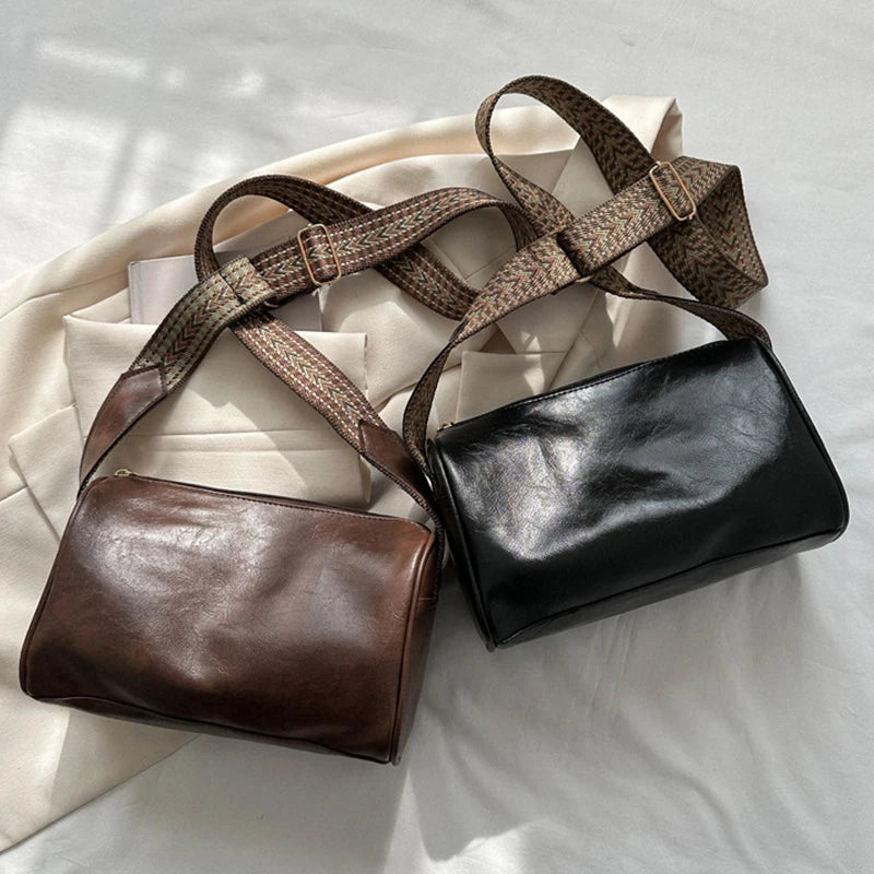 Vintage Boston Leather Crossbody Bag