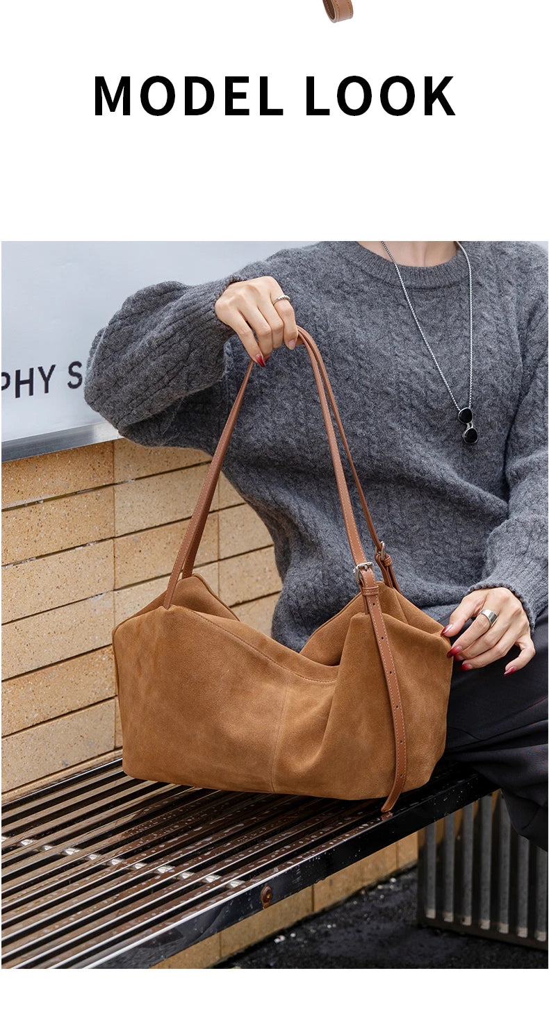 Genuine Leather Commuter Tote Bag