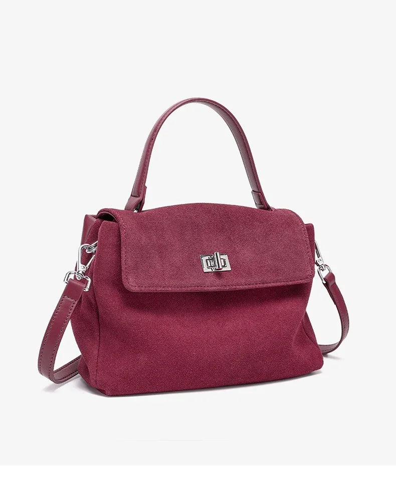 Natural Suede Leather Crossbody Bag
