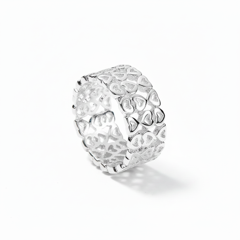 URMYLADY 925 Sterling Silver Hollow Heart 7-10# Ring For Women Wedding Charm Engagement Fashion Jewelry