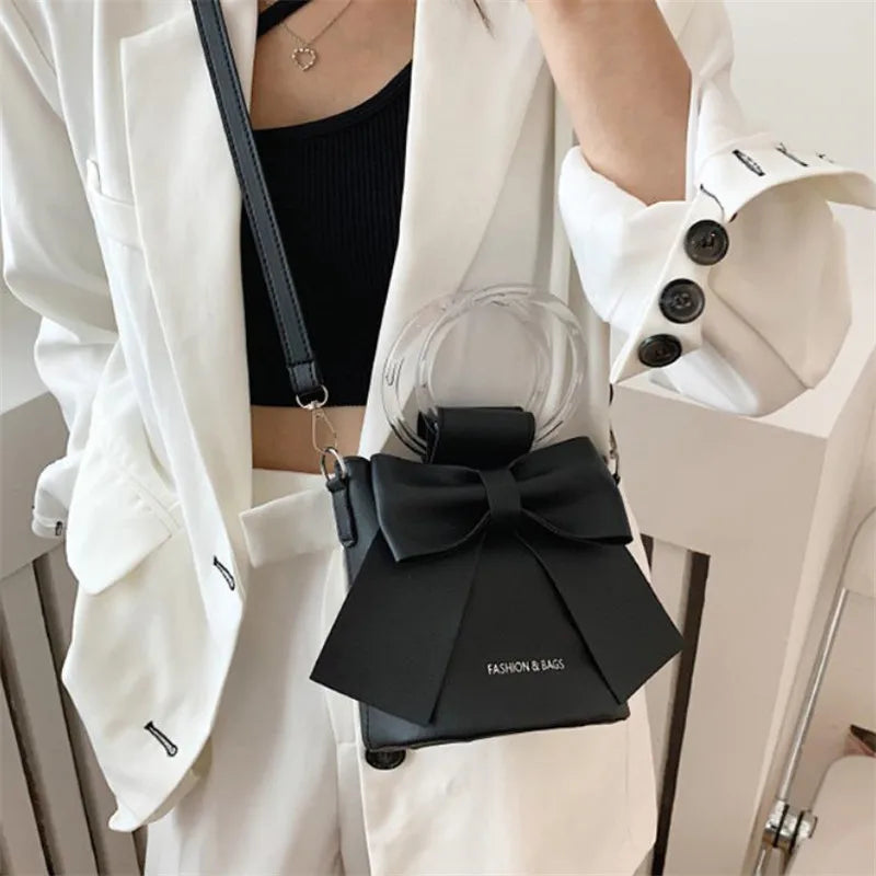 Bow Bucket Shoulder Crossbody Bag