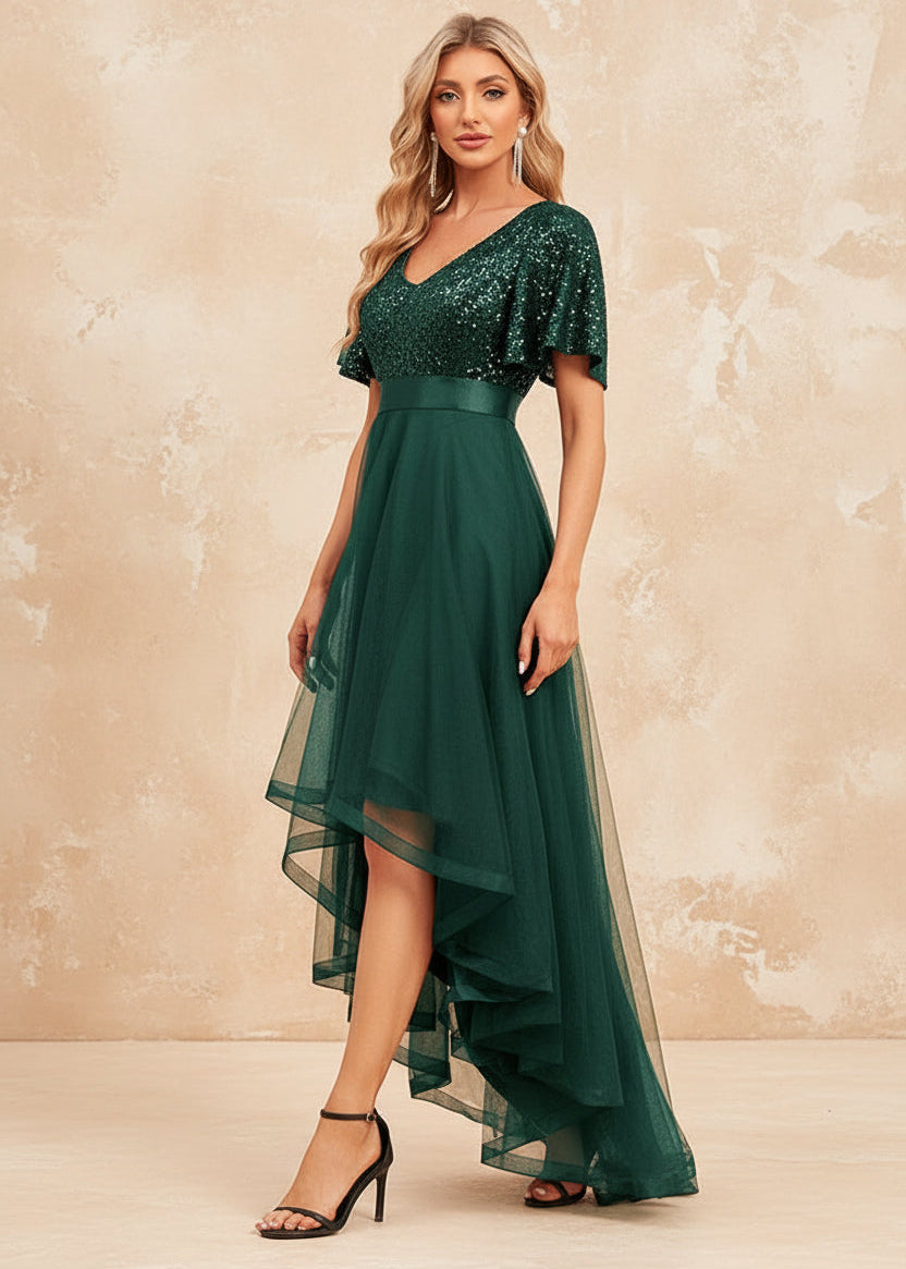 Ruffled Irregular Long Dress for Women